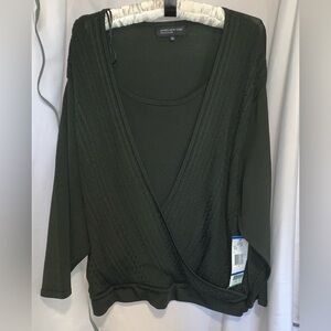 Jones New York Black Wrap Blouse NWT Women’s XL